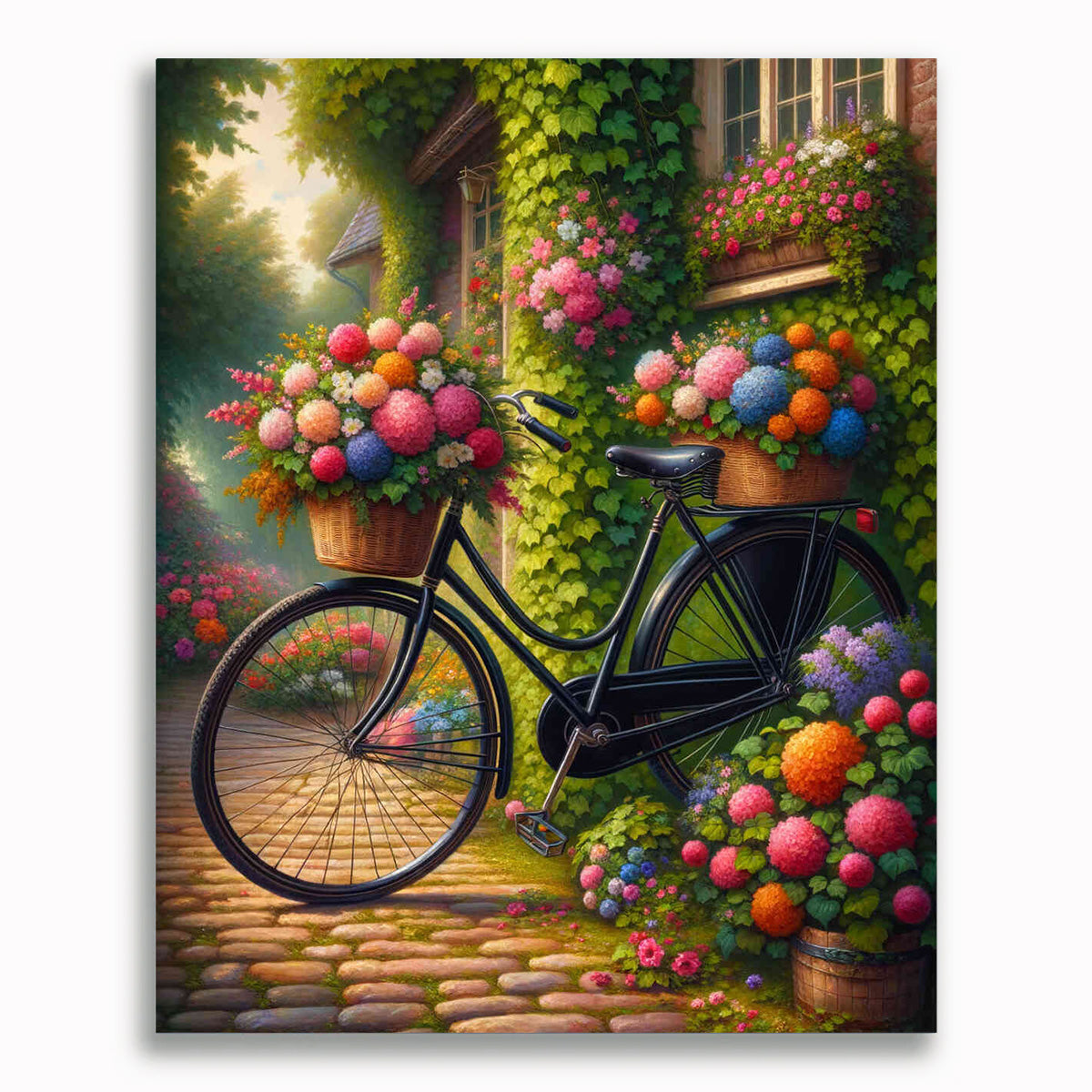 Malen nach Zahlen - Blumenfahrrad