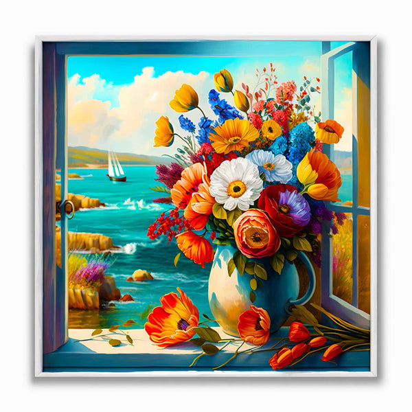 Malen nach Zahlen - Blumengesteck am Meer