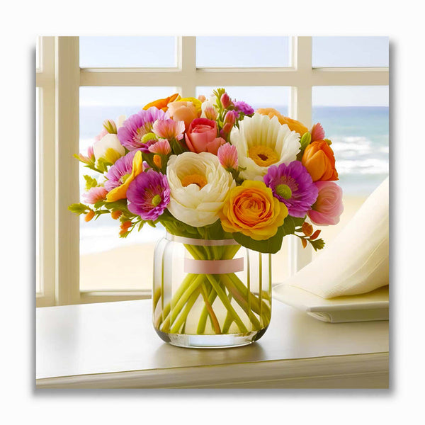 Malen nach Zahlen - Blumengesteck am Strand