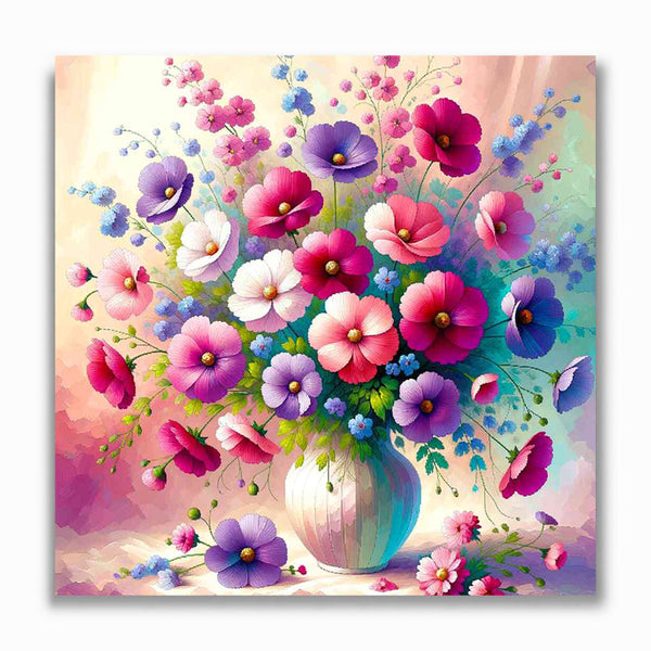 Malen nach Zahlen - Blumenstrauß in Vase