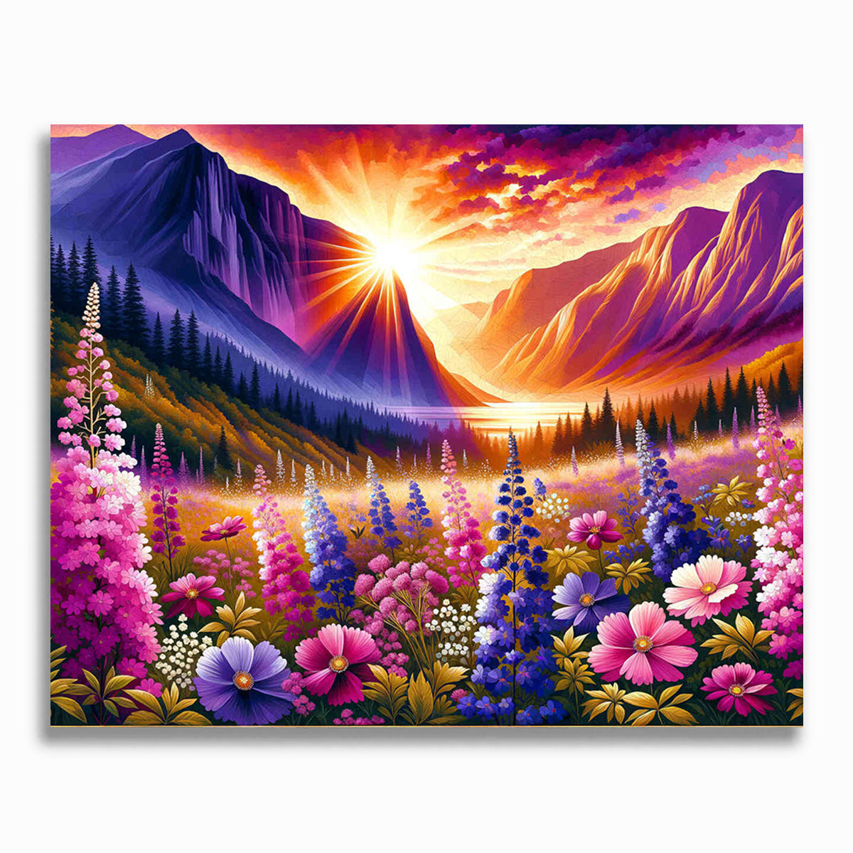 Malen nach Zahlen - Blumenwiese der Berge