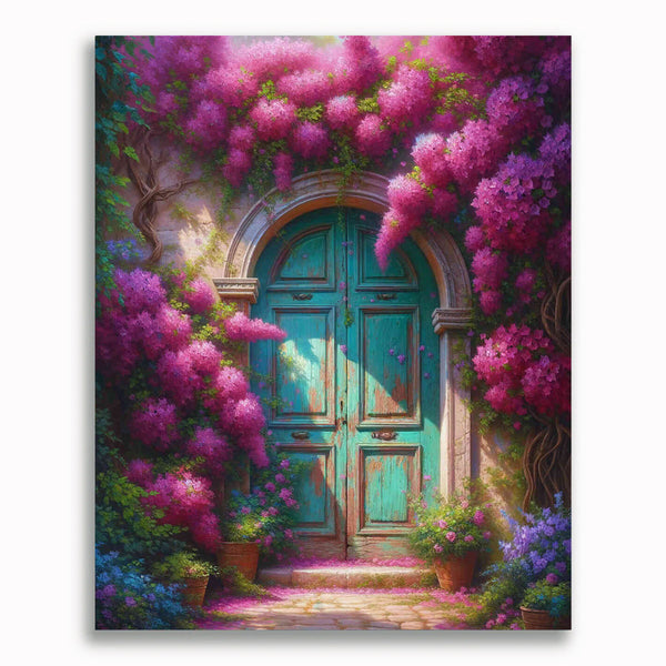 Malen nach Zahlen - Blumige Tür
