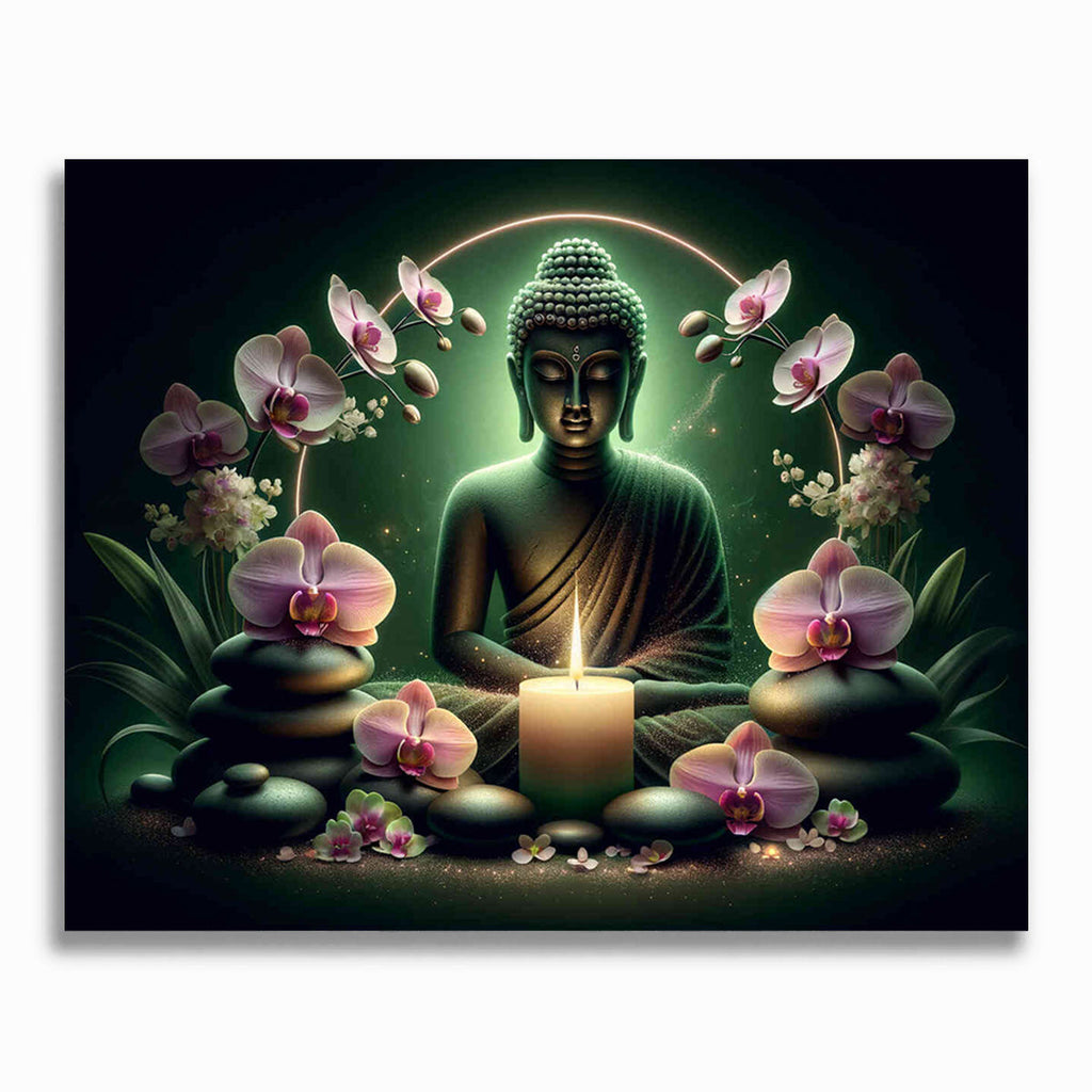 Malen nach Zahlen - Buddha und Kerzen