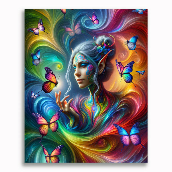 Malen nach Zahlen - Bunte Elfe