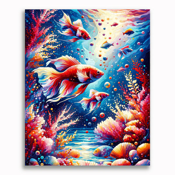 Malen nach Zahlen - Bunte Fische