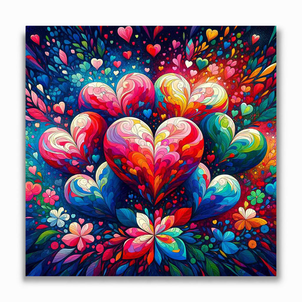 Malen nach Zahlen - Bunte Herzen