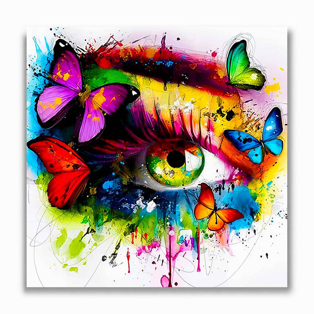 Malen nach Zahlen - bunte Schmetterlinge, Auge