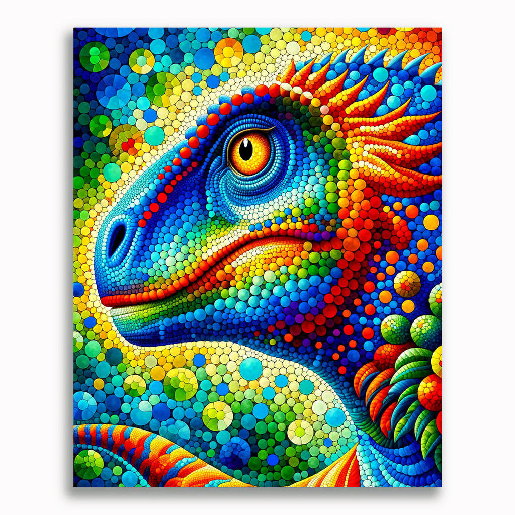 Malen nach Zahlen - Bunter Dinosaurier