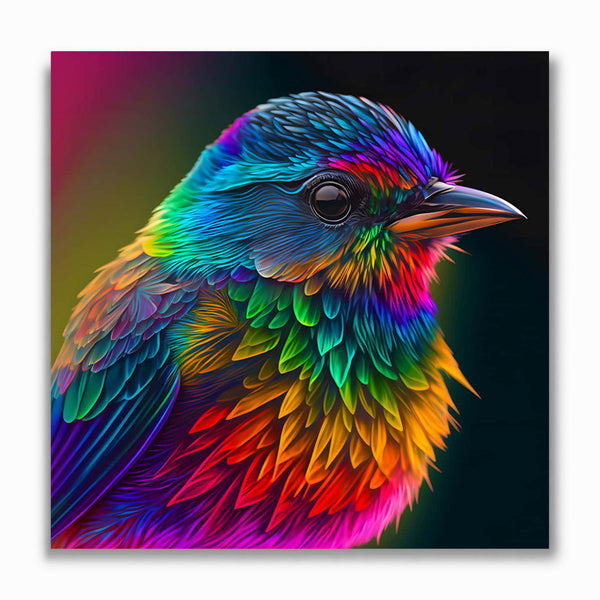 Malen nach Zahlen - Bunter Vogel seitlich