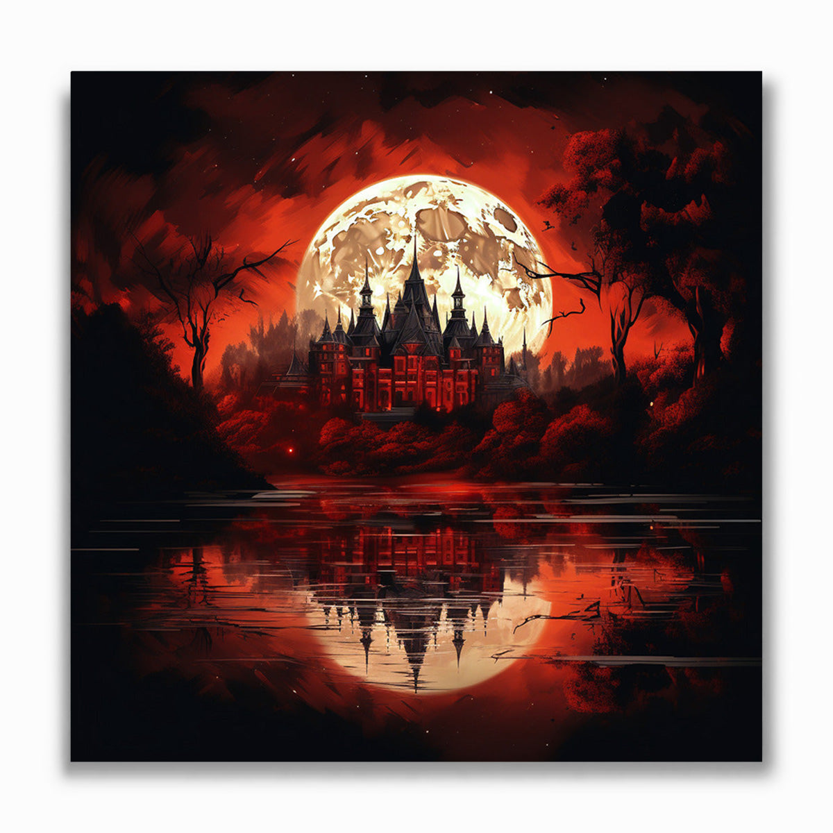 Malen nach Zahlen - Burg im Blutmond