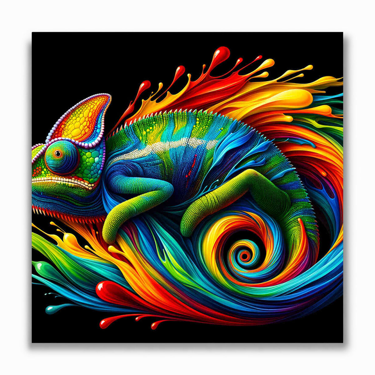Malen nach Zahlen - Chamäleon Splash, bunt