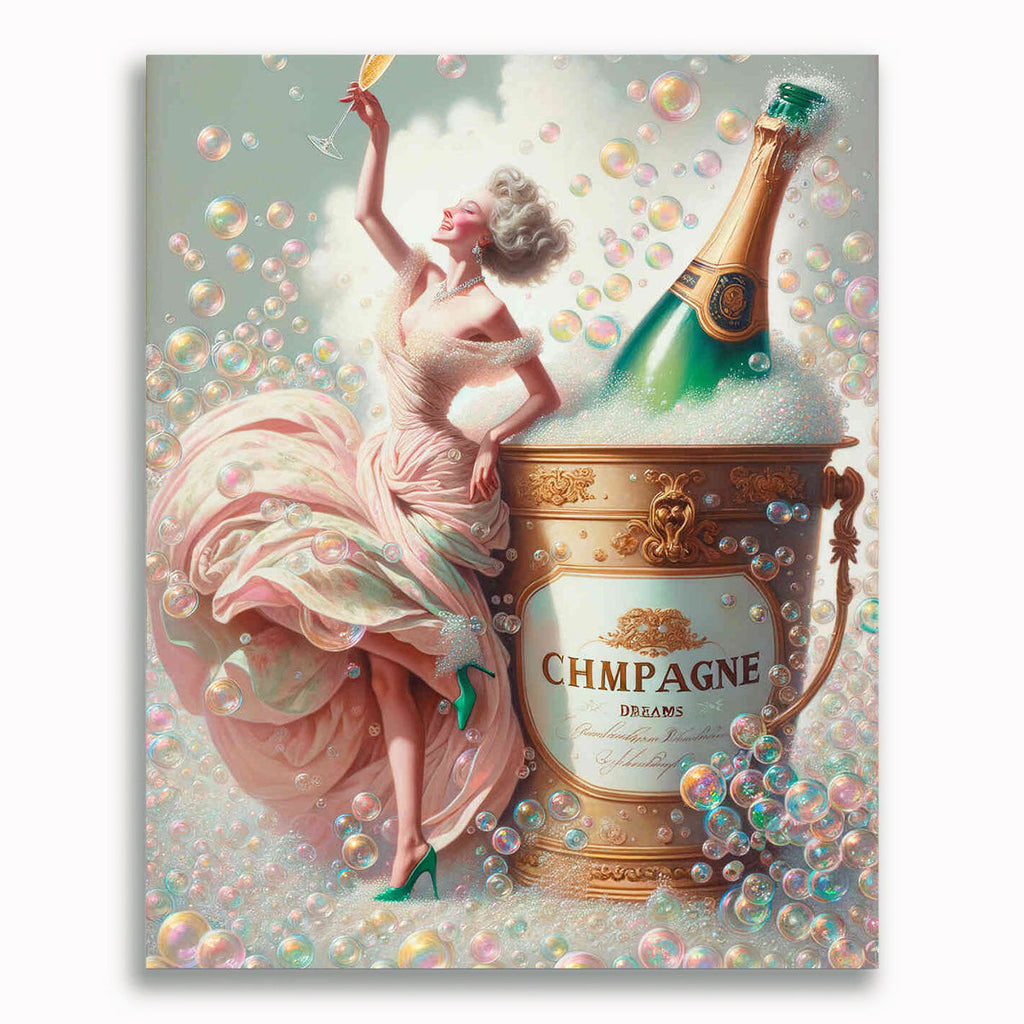 Malen nach Zahlen - Champagner Frau