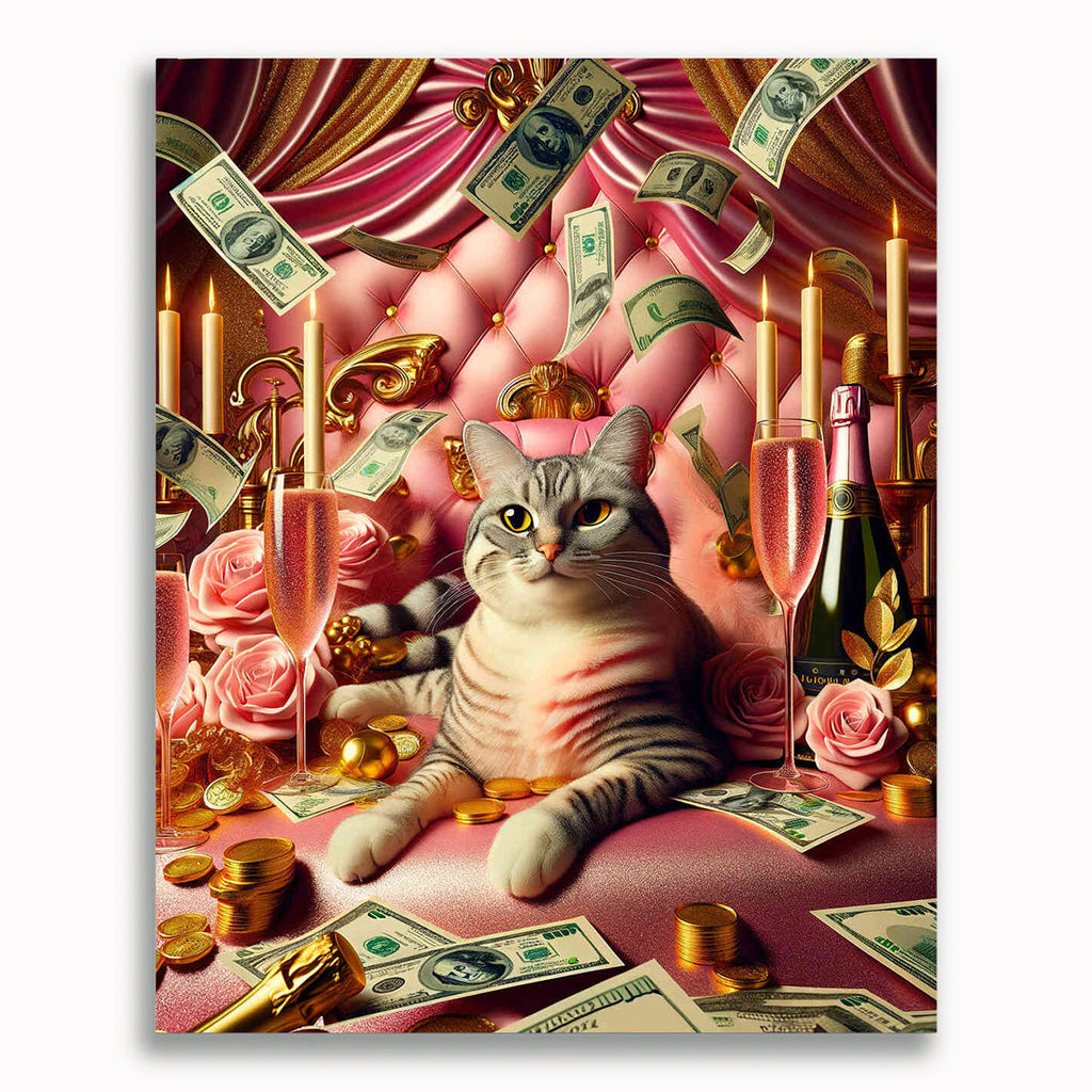 Malen nach Zahlen - Champagner Katze