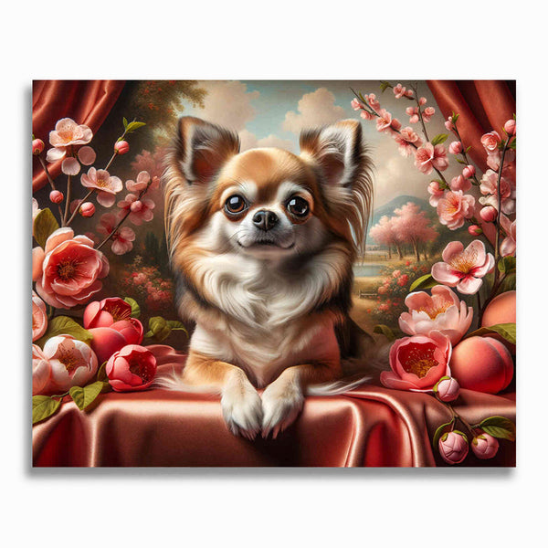 Malen nach Zahlen - Chihuahua mit Blumen