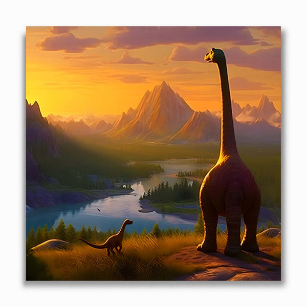 Malen nach Zahlen - Dinosaurier vor Natur