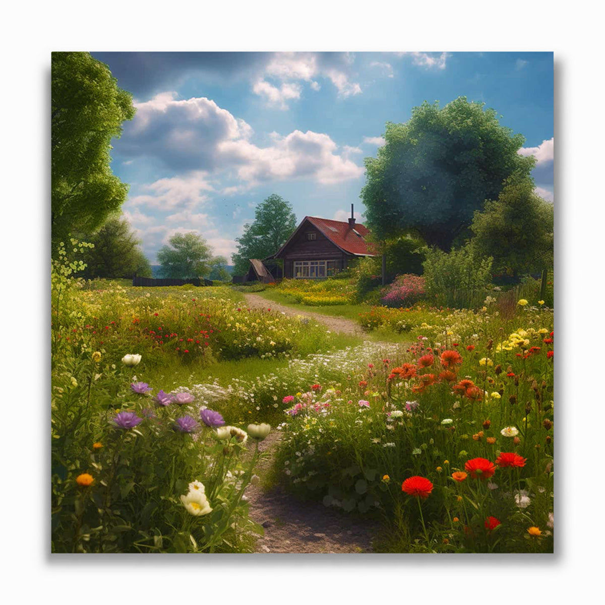 Malen nach Zahlen - Dorfidylle auf der Wiese