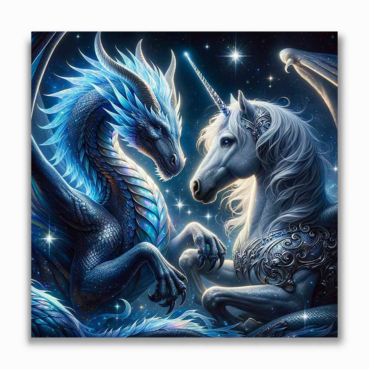 Malen nach Zahlen - Drache und Einhorn