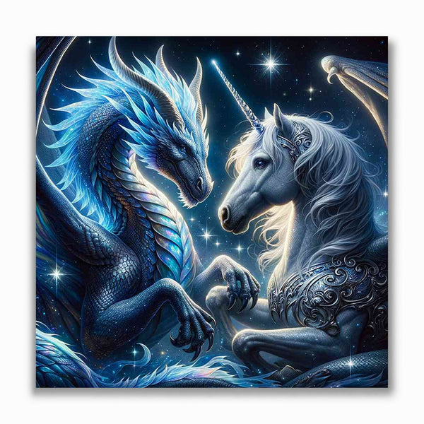 Malen nach Zahlen - Drache und Einhorn