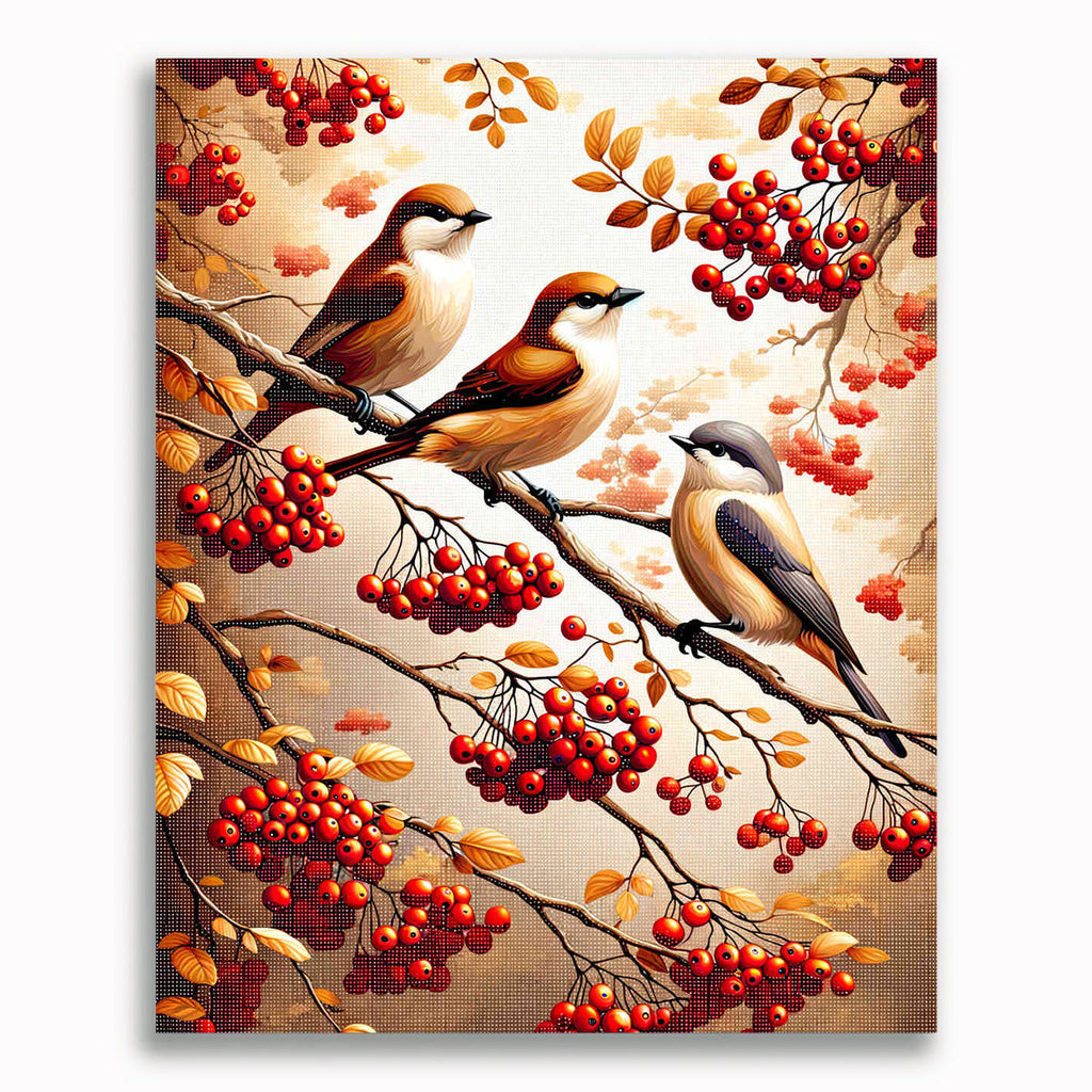 Malen nach Zahlen - Drei Vögel