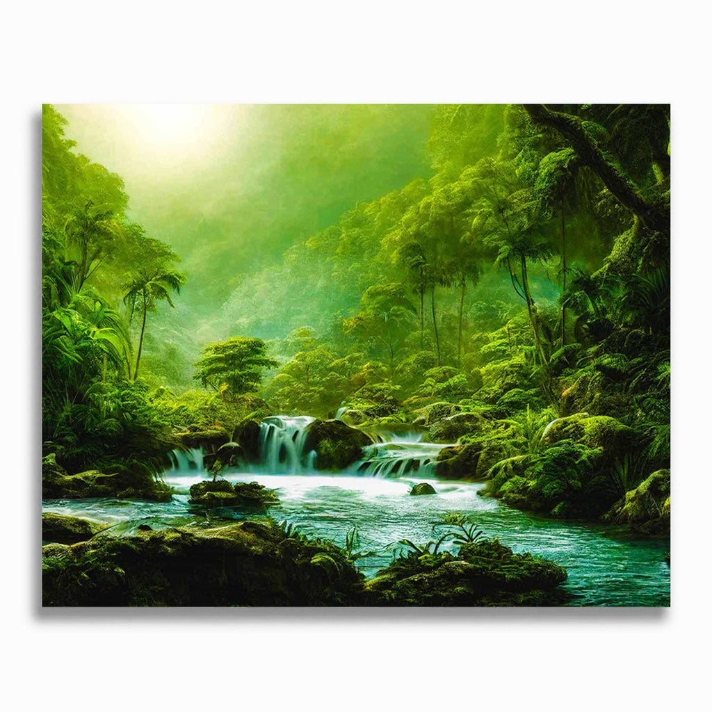 Malen nach Zahlen - Dschungelwasserfall