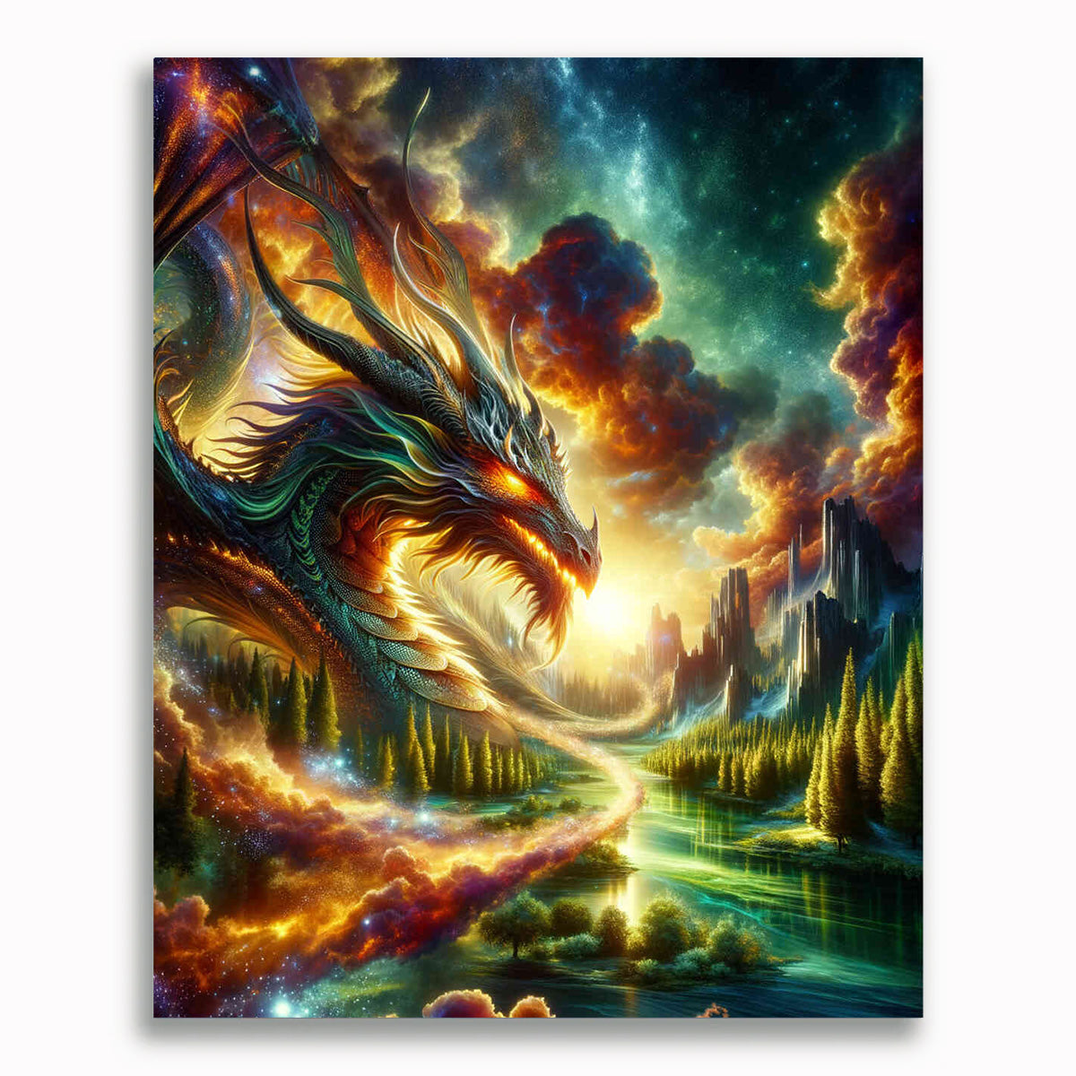 Malen nach Zahlen - Eindrucksvoller Drache