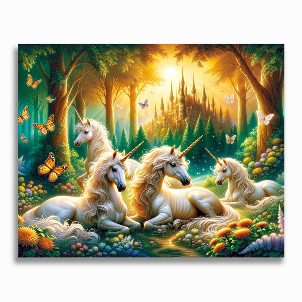 Malen nach Zahlen - Einhorn Familie