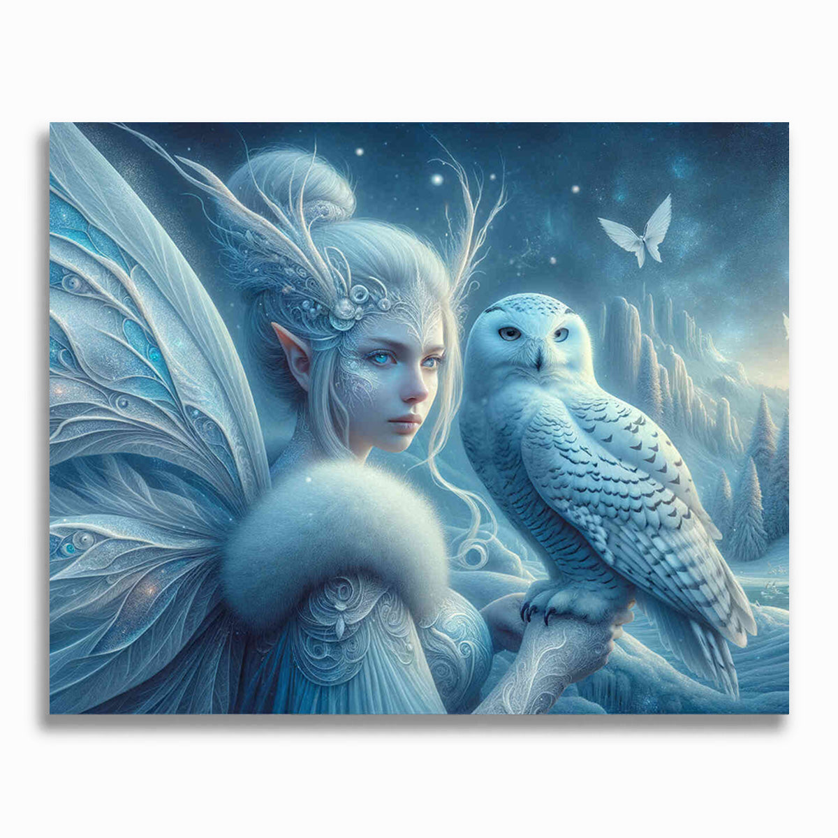 Malen nach Zahlen - Eisfee mit Schneeeule