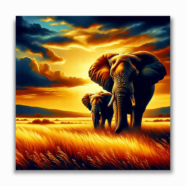 Malen nach Zahlen - Elefantenpaar Afrika