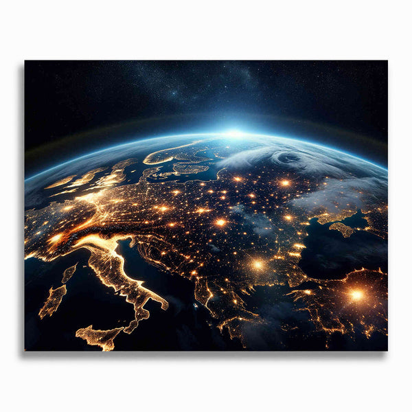 Malen nach Zahlen - Erleuchtete Erde