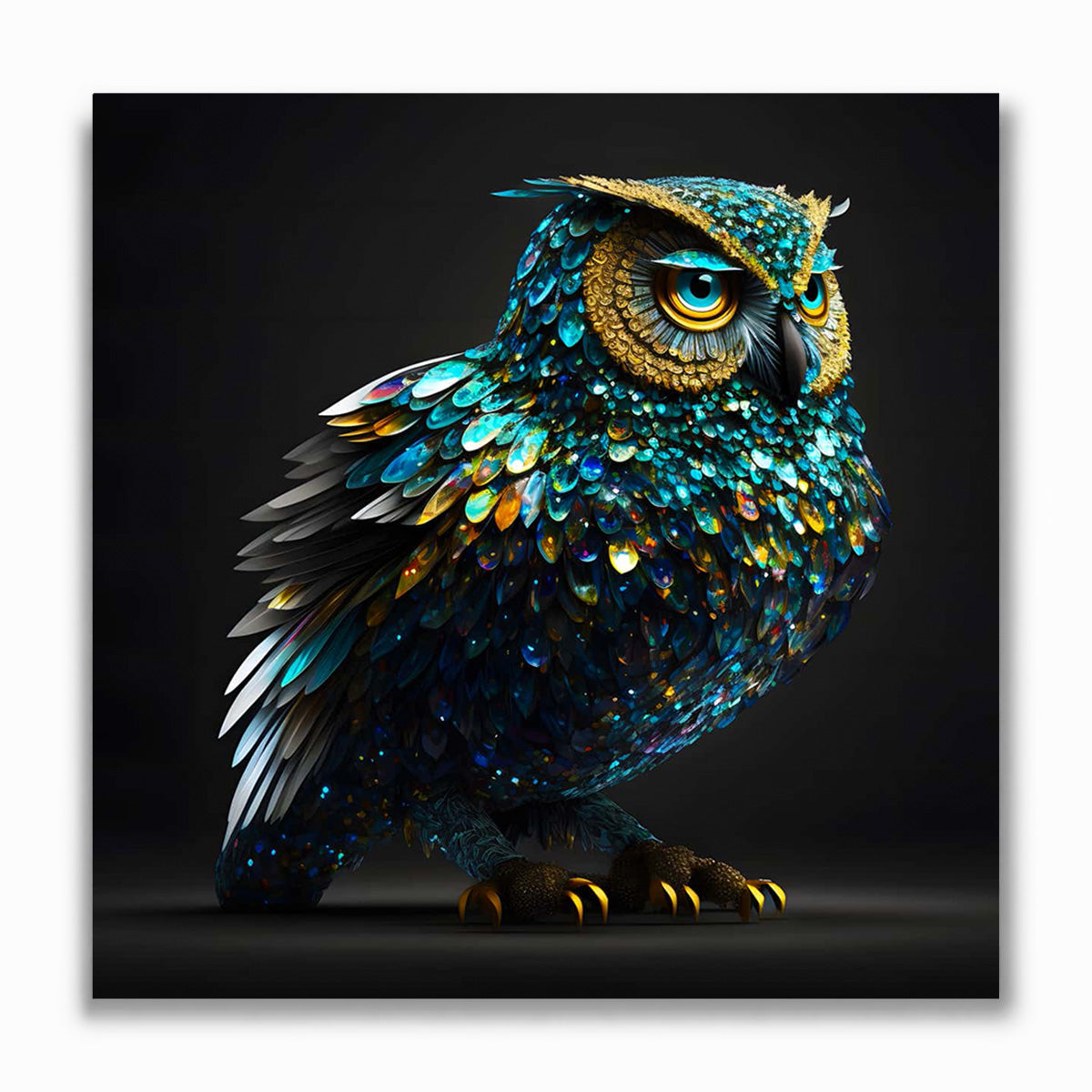 Malen nach Zahlen - Eule in der Nacht Türkis