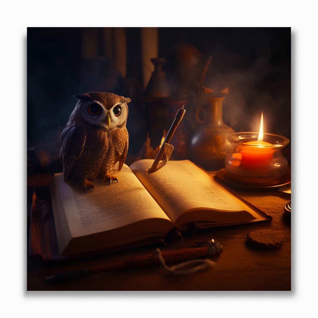 Malen nach Zahlen - Eule Kerzenschein