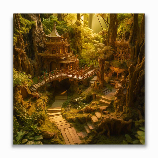 Malen nach Zahlen - Fantasywald-Stadt