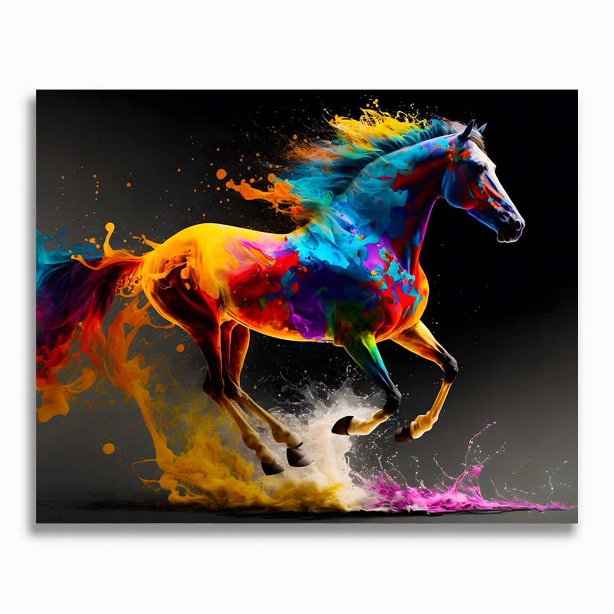 Malen nach Zahlen - Farbenfrohes Pferd