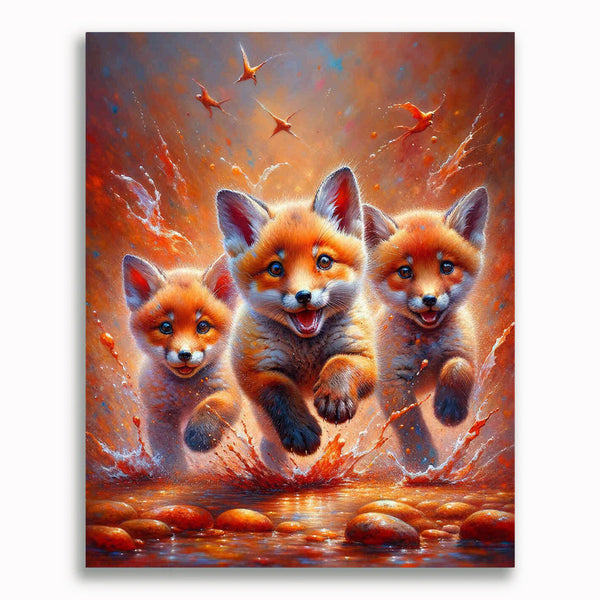 Malen nach Zahlen - Farbimpression Fuchsbabys
