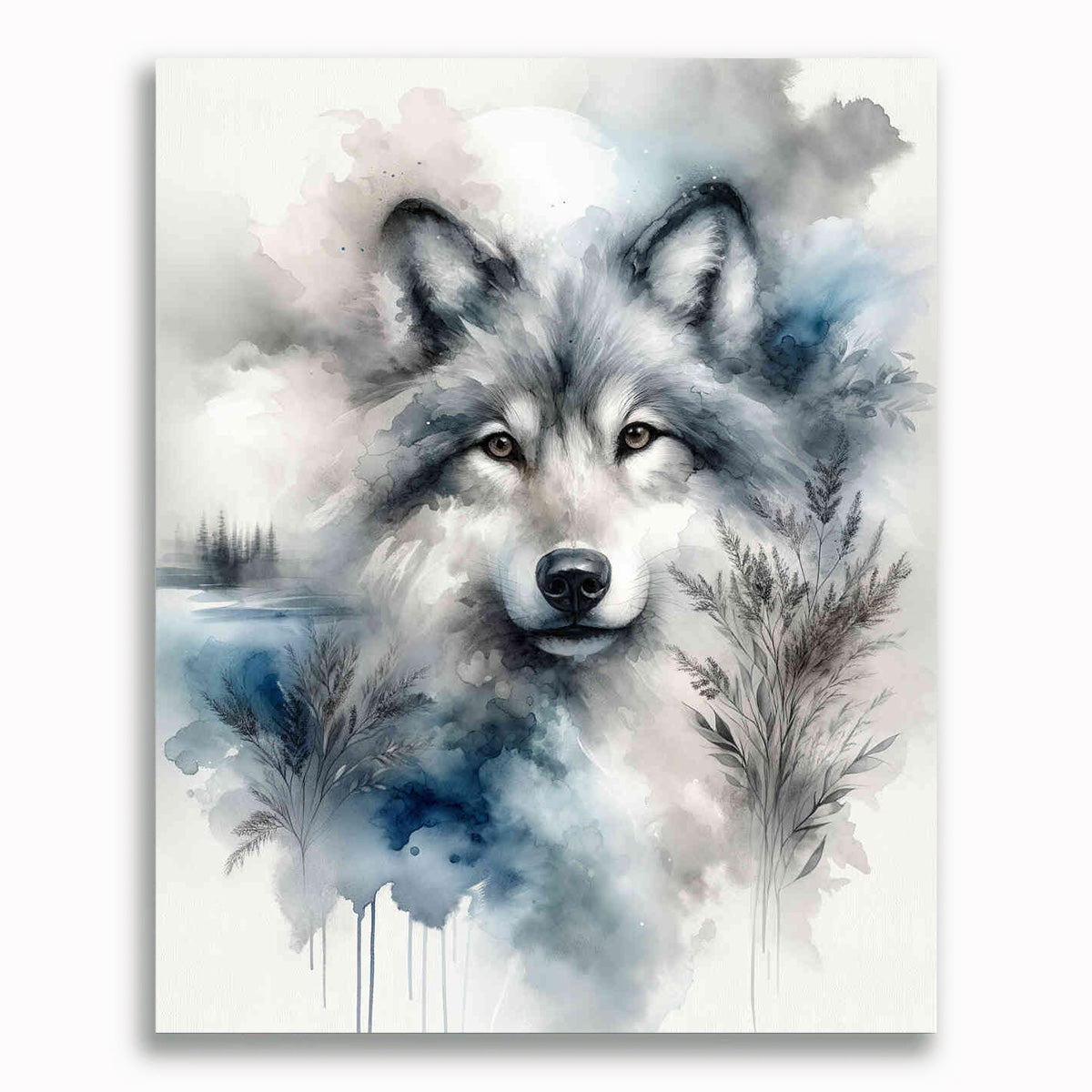 Malen nach Zahlen - Farbimpression liebevoller Wolf