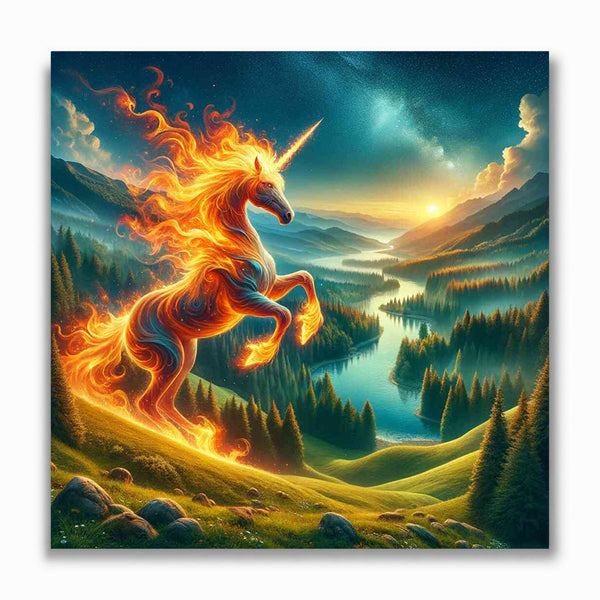Malen nach Zahlen - Fire Unicorn