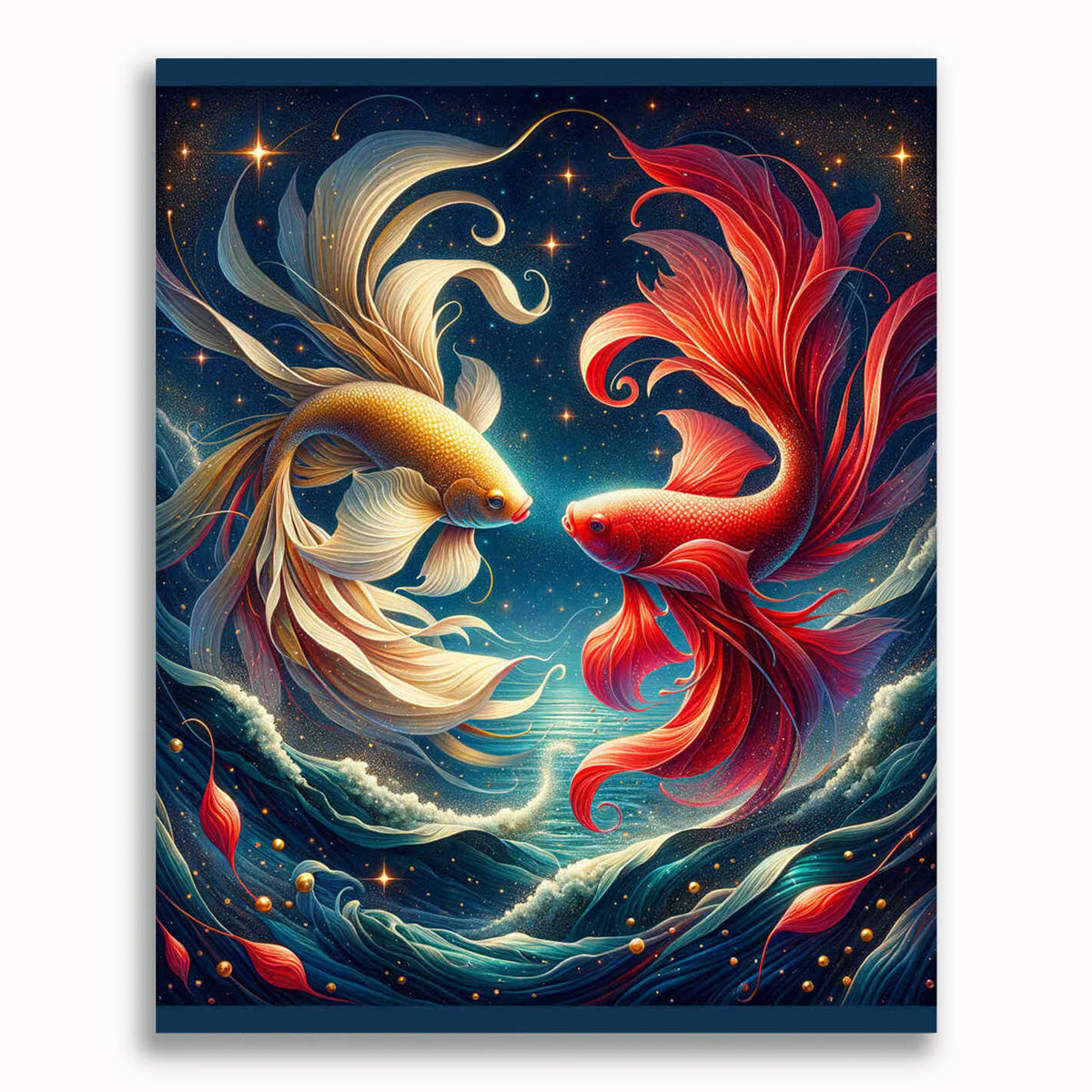 Malen nach Zahlen - Fische, rot und gold