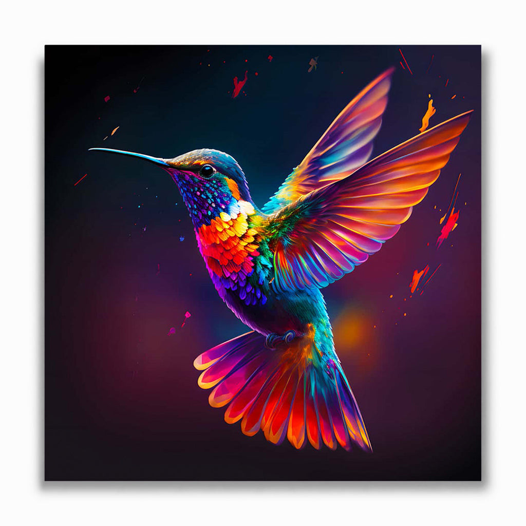 Malen nach Zahlen - Fliegender Kolibri Bunt