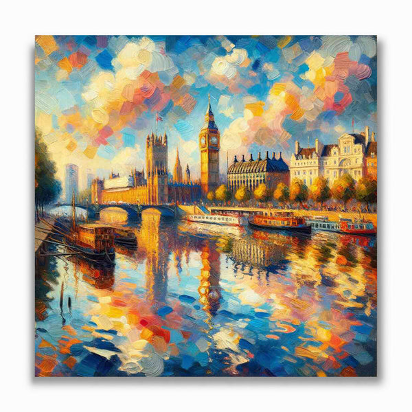 Malen nach Zahlen - Fluss der Farben: London in Abendglut