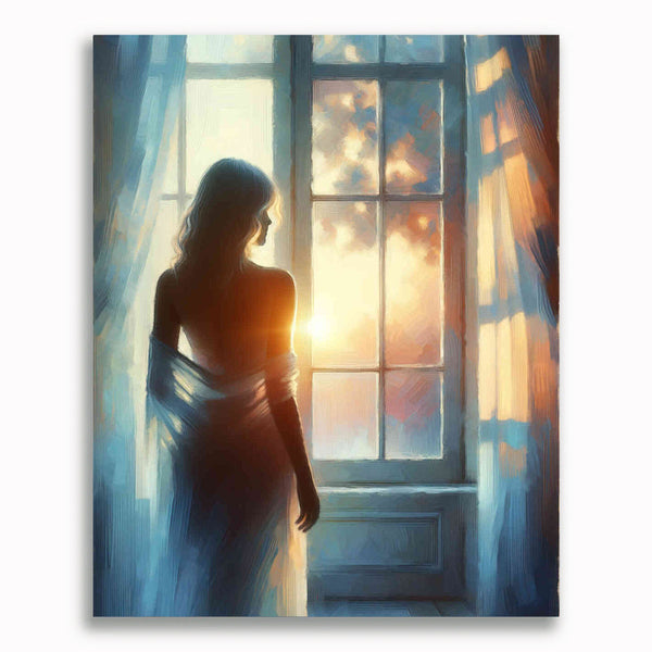 Malen nach Zahlen - Frau am Fenster