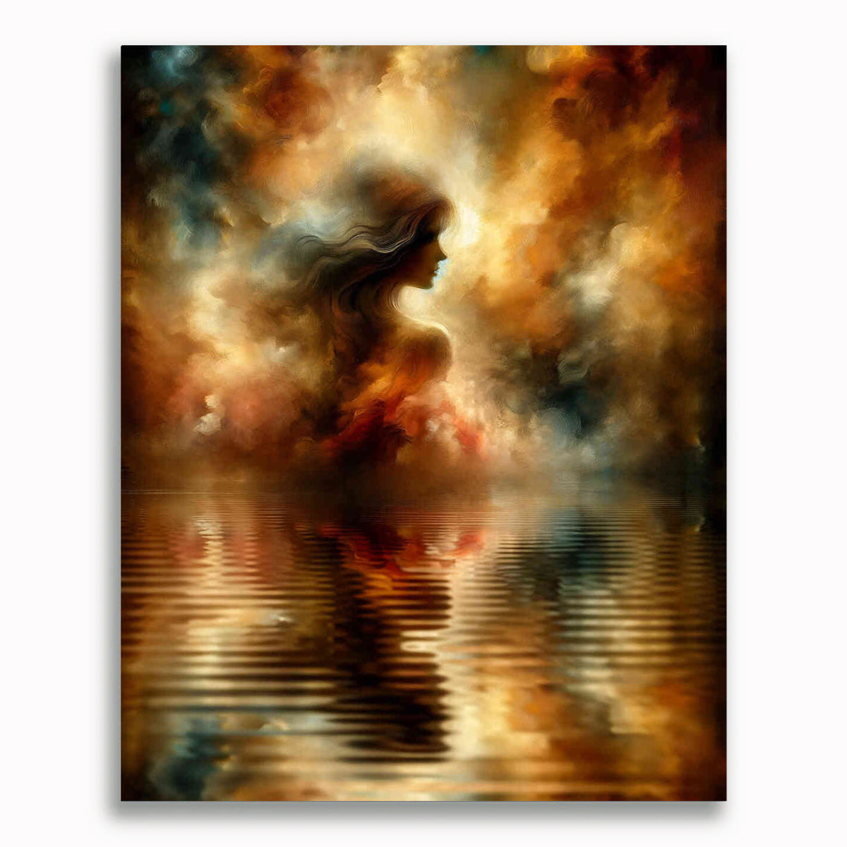 Malen nach Zahlen - Frau am Steg, Wasserschatten