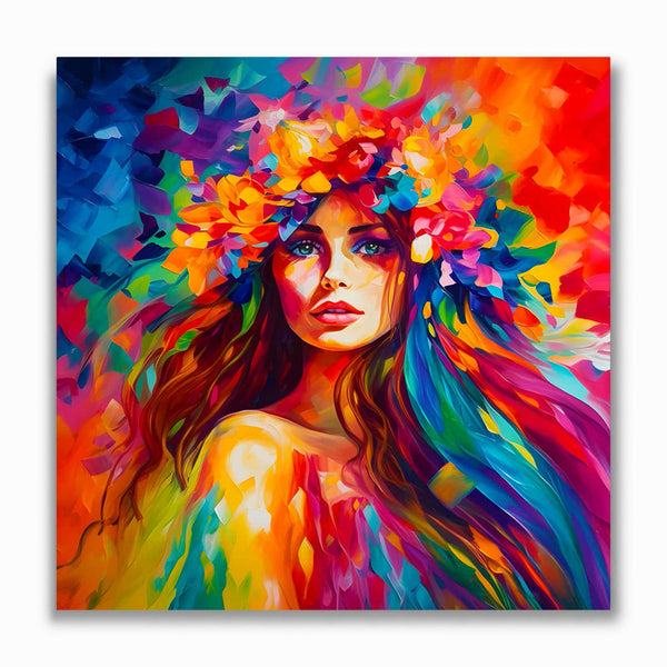 Malen nach Zahlen - Frau Frontal Bunt