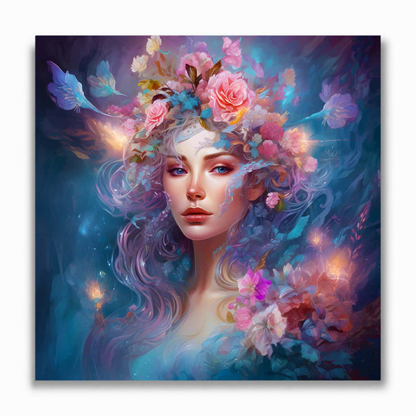 Malen nach Zahlen - Frau mit Blumenhaaren
