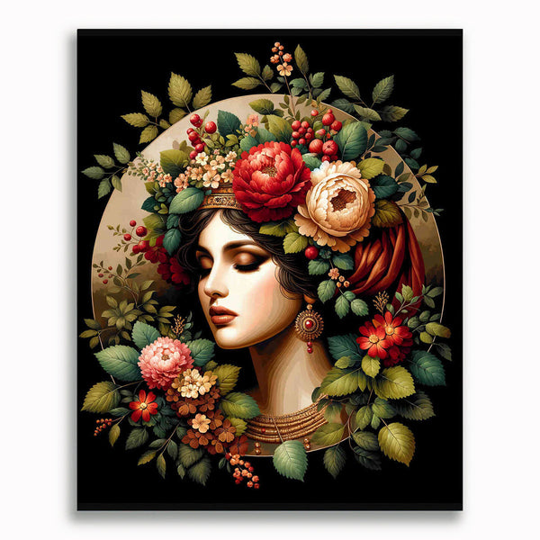 Malen nach Zahlen - Frau mit Blumenschmuck