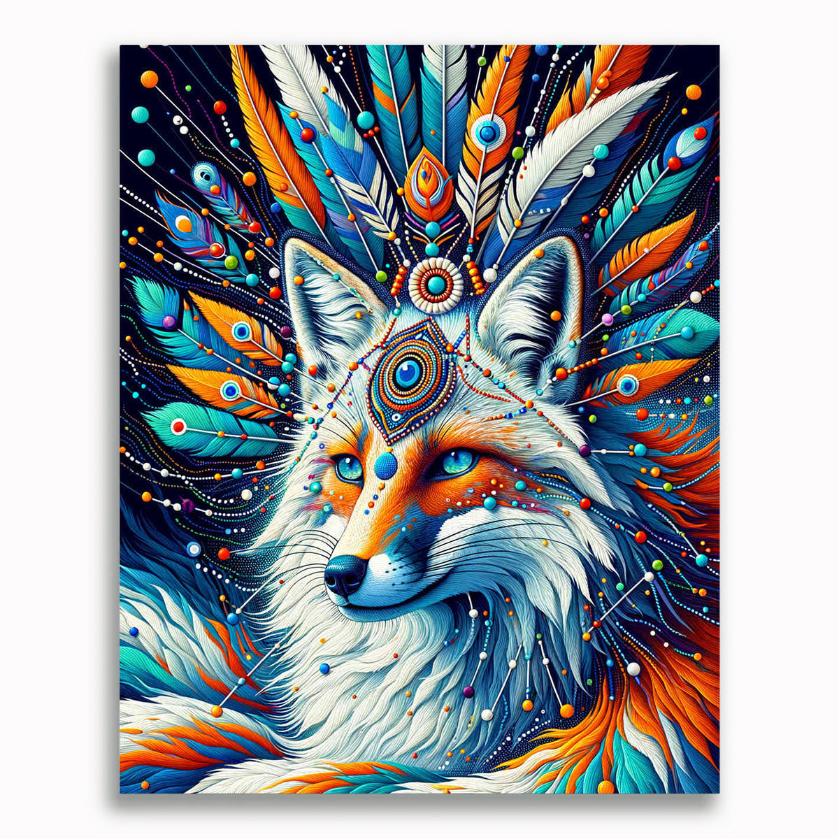 Malen nach Zahlen - Fuchs mit Federschmuck