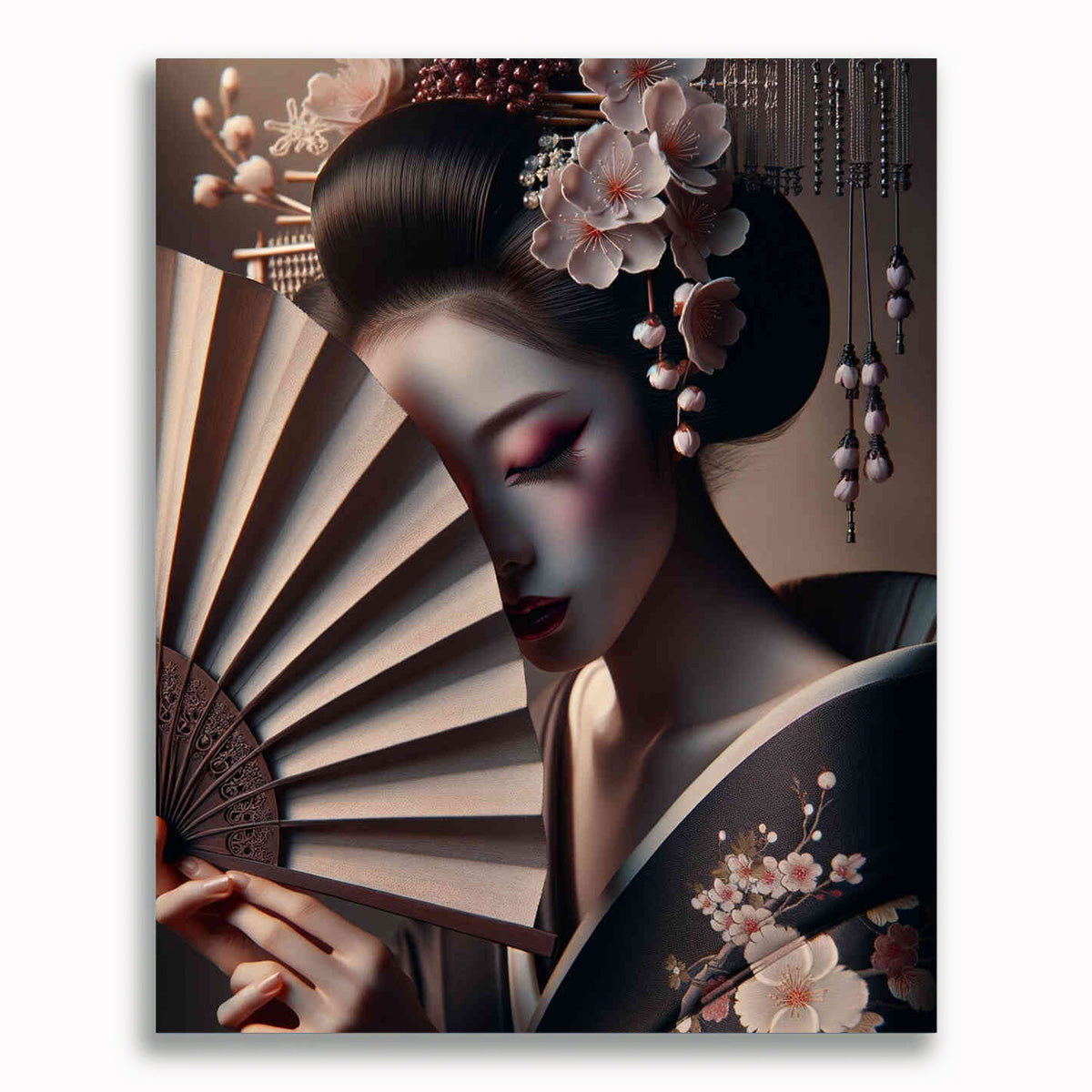 Malen nach Zahlen - Geisha mit Fächer
