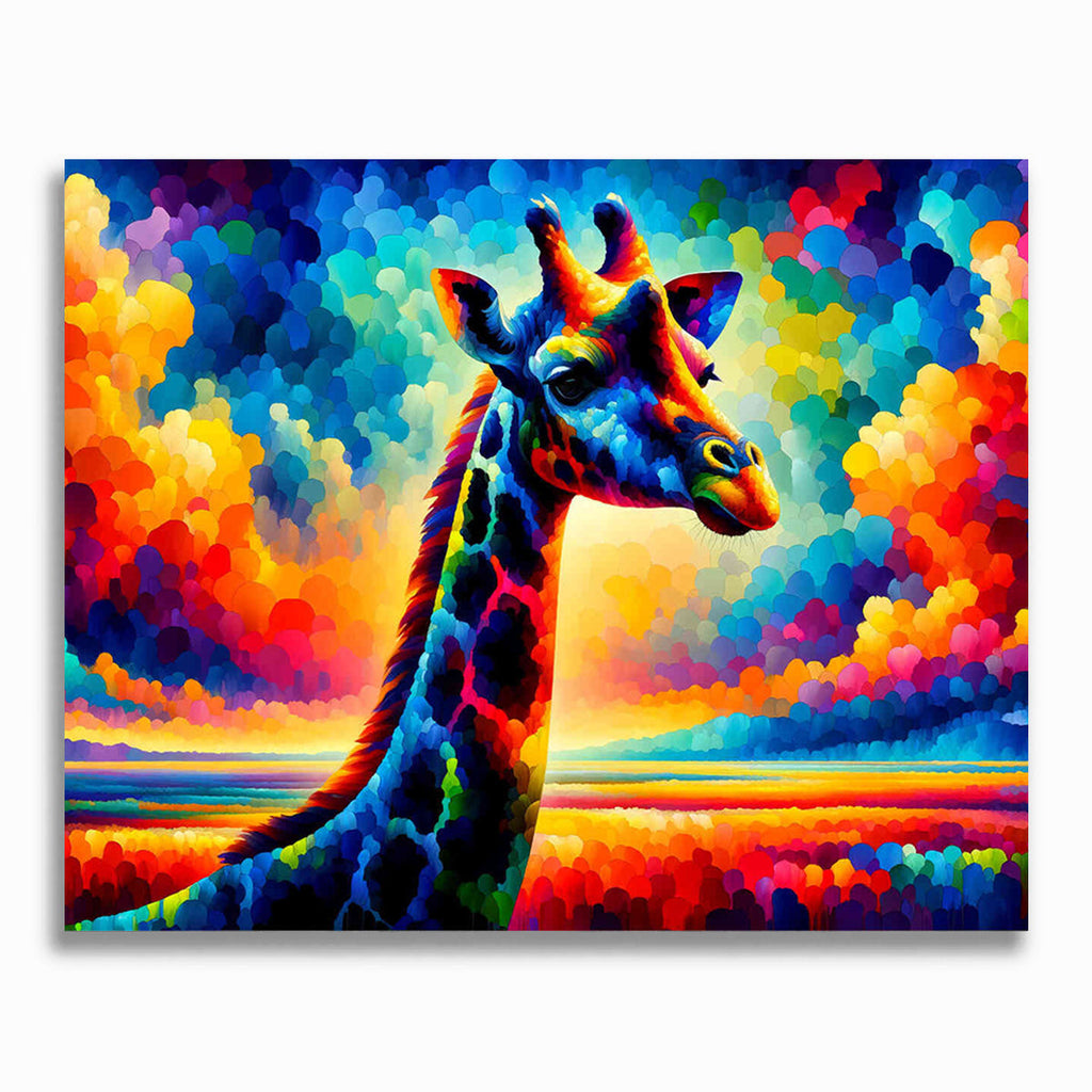 Malen nach Zahlen - Giraffe, bunt und abstrakt