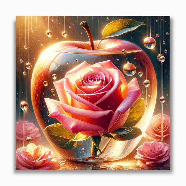 Malen nach Zahlen - Glas Apfel Rosa Rose