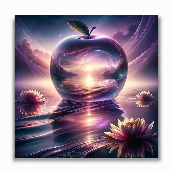 Malen nach Zahlen - Glas Apfel Seerosen im Meer