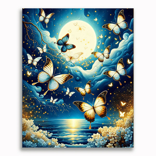 Malen nach Zahlen - Goldene Schmetterlinge